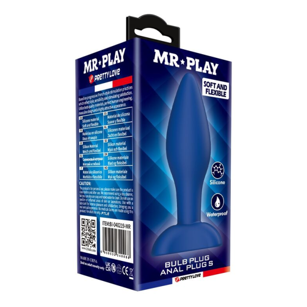 MR PLAY - PLUG ANAL CONIQUE EN SILICONE BLEU S
