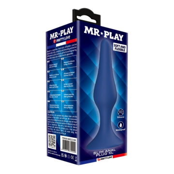 MR PLAY - TAPERED SILICONE ANAL PLUG BLUE XL