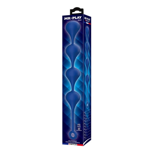 MR PLAY - PERLE ANALI IN SILICONE BLU TAGLIA XL 52,5 CM