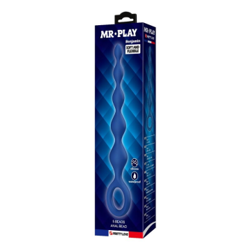 MR PLAY - PERLE ANAL IN SILICONE BLU E PLUG ANAL 20,4 CM