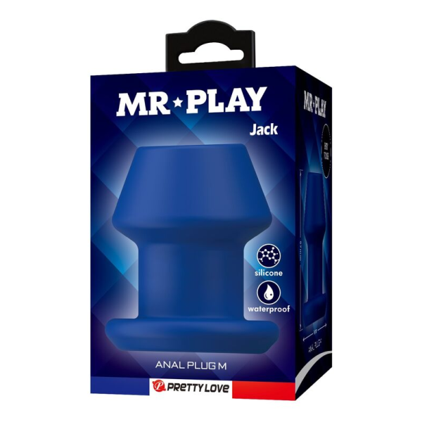 MR PLAY - JACK BLUE SILIKON-HOLZ-ANALPLUG GRÖSSE M