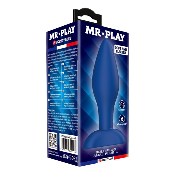 MR PLAY - PLUG ANALE CONICO IN SILICONE BLU L