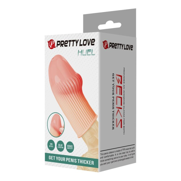 PRETTY LOVE - HUEL PENIS SLEEVE GET YOUR PENIS THICKER FLESH COLOR