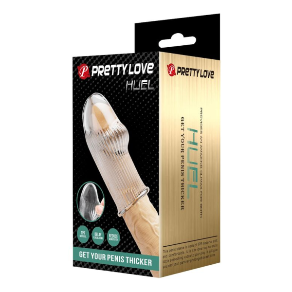 PRETTY LOVE - MANCHON PÉNIS HUEL POUR UN PÉNIS PLUS ÉPAISSE TRANSPARENT