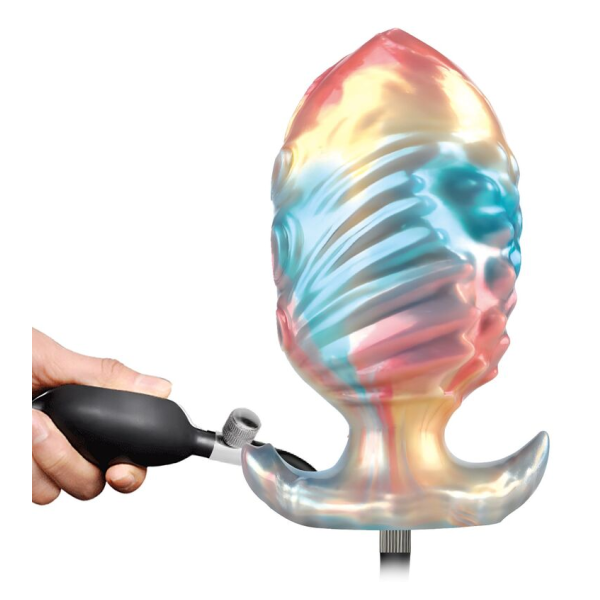 POWER MONSTERS - PLUG ANAL GONFLABLE TRICOLOR EBON LEVIATHAN 18 CM