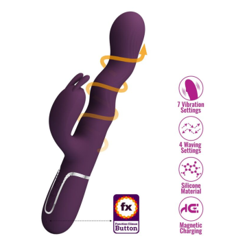 PRETTY LOVE - LOURSEN HASE-VIBRATOR MIT STOSSBEWEGUNG UND 7 VIBRATIONEN, USB-AUFLADBAR, LILA