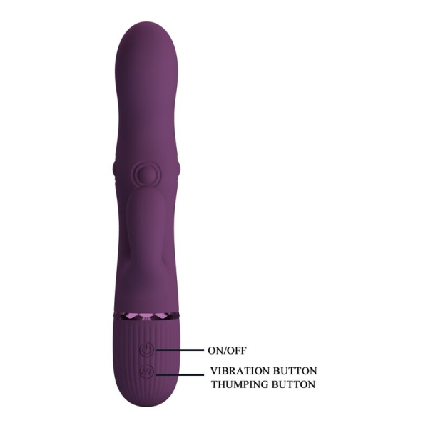 PRETTY LOVE - ZACH WIEDERAUFLADBARER HASE-VIBRATOR MIT STOSSFUNKTIONEN UND 5+5 FUNKTIONEN