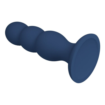 MR PLAY - ANAL PLUG WITH METAL BALLS AND SUCTION CUP BLUE