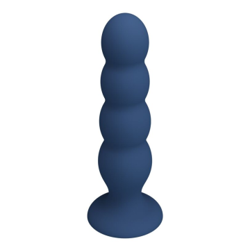 MR PLAY - ANALPLUG MIT 4 METALLKUGELN UND SAUGNAPF, BLAU