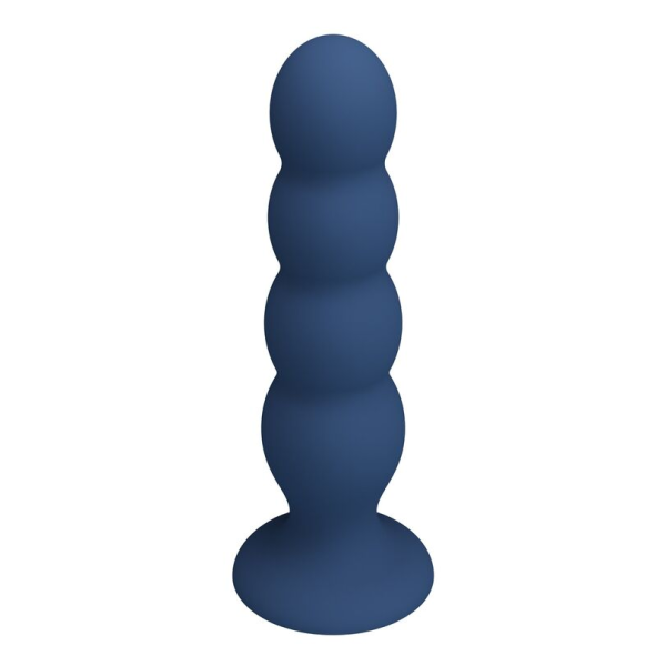 MR PLAY - PLUG ANALE CON 4 SFERE METALLICHE E VENTOSA BLU