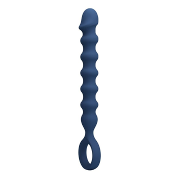 MR PLAY - PERLE ANAL IN SILICONE BLU E PLUG ANAL -Ø- 3,4 CM - 28,5 CM