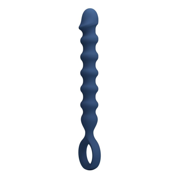 MR PLAY - BLUE SILICONE ANAL BEADS & ANAL PLUG -Ø- 3,4 CM - 28.5 CM