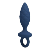 MR PLAY - STRUKTURIERTER ANALPLUG MIT RING BLAU L