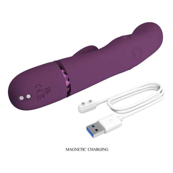 PRETTY LOVE - ZACH WIEDERAUFLADBARER HASE-VIBRATOR MIT STOSSFUNKTIONEN UND 5+5 FUNKTIONEN