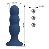 MR PLAY - ANAL PLUG WITH METAL BALLS AND SUCTION CUP BLUE