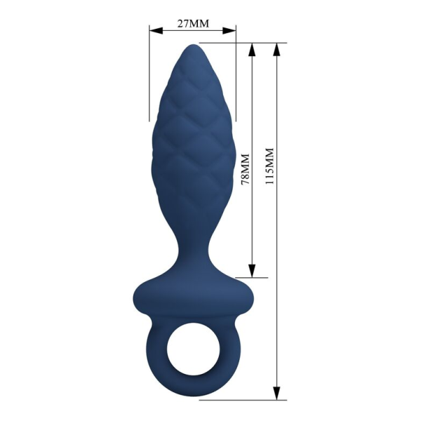 MR PLAY - PLUG ANALE TESTURIZZATO CON ANELLO BLU S