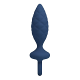 MR PLAY - TEXTURED ANAL PLUG WITH RING BLUE L