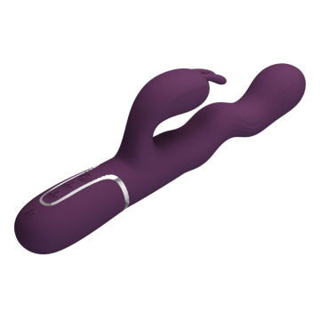 PRETTY LOVE - VIBRATORE A FORMA DI CONIGLIO LOURSEN CON MOVIMENTO DI SPINTA E 7 VIBRAZIONI, RICARICABILE TRAMITE USB, VIOLA