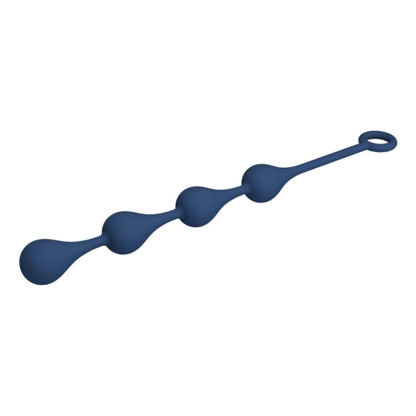 MR PLAY - PERLES ANALES EN SILICONE BLEU, TAILLE M (33 CM)