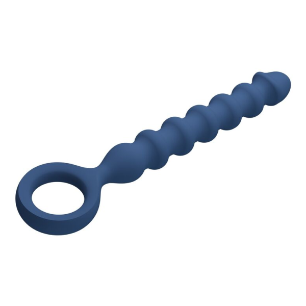 MR PLAY – BLAUE SILIKON-ANALPERLEN & ANALPLUG – Ø – 3,4 CM – 28,5 CM