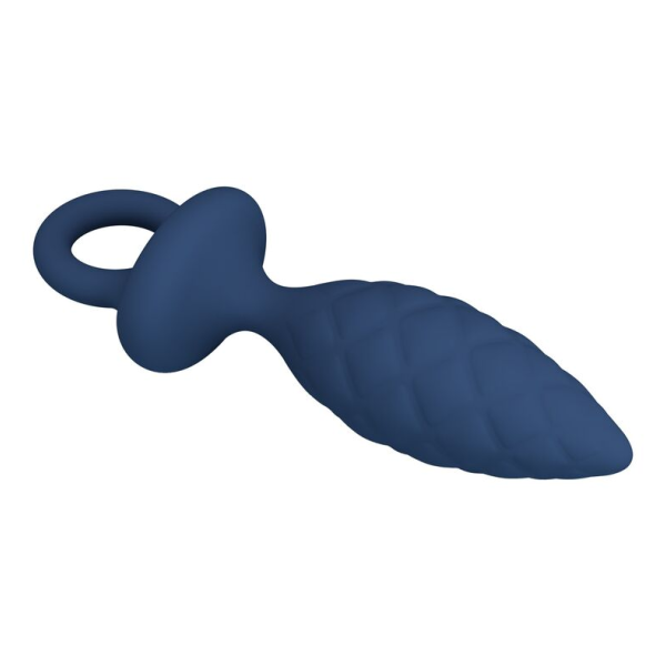 MR PLAY - STRUKTURIERTER ANALPLUG MIT RING BLAU L