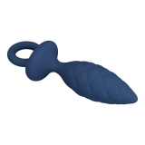 MR PLAY - TEXTURED ANAL PLUG WITH RING BLUE L