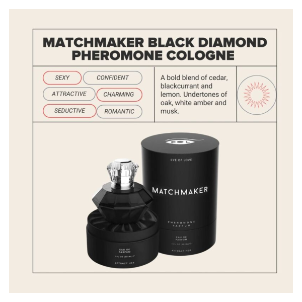 EYE OF LOVE - MATCHMAKER BLACK DIAMOND LGBTQ PERFUME FEROMONAS PARA ÉL 30 ML