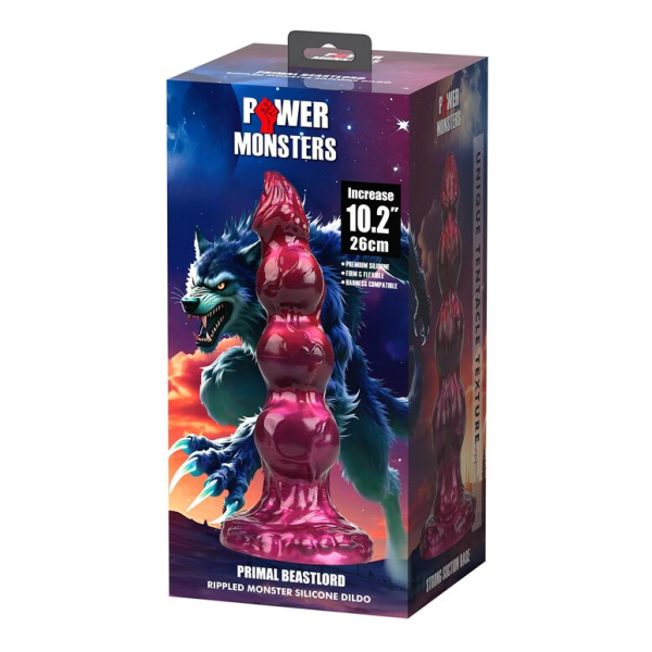 POWER MONSTERS - PRIMAL BEASTLORD GODEMICHET EN SILICONE TRANSLUCIDE ROSE FANTASTIQUE 26 CM Ø 5 CM