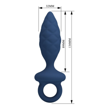 MR PLAY - STRUKTURIERTER ANALPLUG MIT RING BLAU M