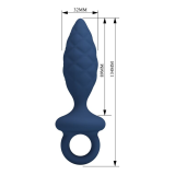 MR PLAY - STRUKTURIERTER ANALPLUG MIT RING BLAU M
