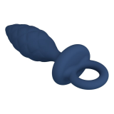 MR PLAY - TEXTURED ANAL PLUG WITH RING BLUE S