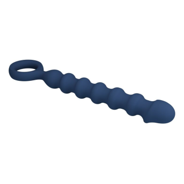 MR PLAY - BLUE SILICONE ANAL BEADS & ANAL PLUG -Ø- 3,4 CM - 28.5 CM