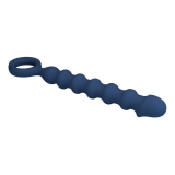 MR PLAY – BLAUE SILIKON-ANALPERLEN & ANALPLUG – Ø – 3,4 CM – 28,5 CM