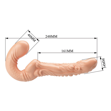 BAILE - EMMA TEXTURED DOUBLE PENETRATION STRAP-ON FLESH
