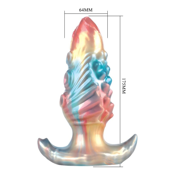 POWER MONSTERS - PLUG ANAL GONFLABLE TRICOLOR EBON LEVIATHAN 18 CM
