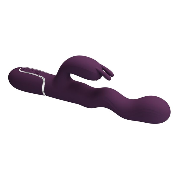PRETTY LOVE - LOURSEN RABBIT VIBRATOR WITH THRUSTING MOTION AND 7 VIBRATIONS USB RECHARGEABLE PURPLE