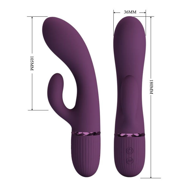 PRETTY LOVE - MARGIE VIBRATORE A FORMA DI CONIGLIO RICARICABILE 10 FUNZIONI VIOLA