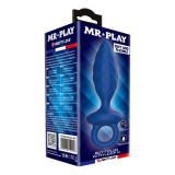 MR PLAY - TEXTURED ANAL PLUG WITH RING BLUE M