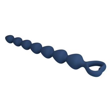 MR PLAY - PERLES ANALES EN SILICONE BLEU ET PLUG ANAL 26,7 CM