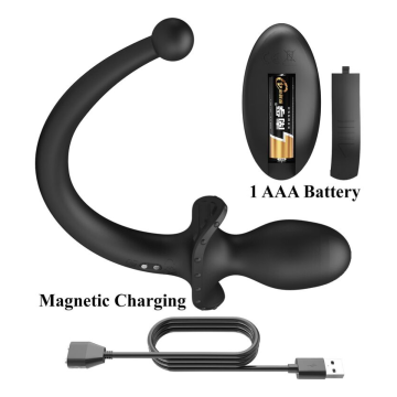 MR PLAY - VIBRATORE ANALE E PERINEO CON TELECOMANDO WIRELESS, NERO
