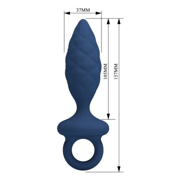 MR PLAY - PLUG ANALE TESTURIZZATO CON ANELLO BLU L