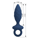 MR PLAY - PLUG ANALE TESTURIZZATO CON ANELLO BLU L