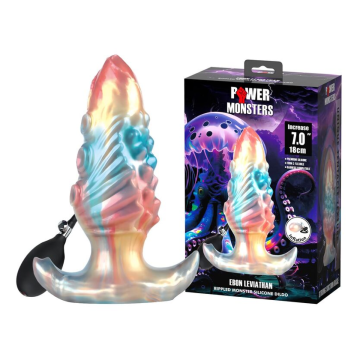 POWER MONSTERS – EBON LEVIATHAN DREIFARBIGER AUFBLASBARER FANTASIE-ANALPLUG 18 CM