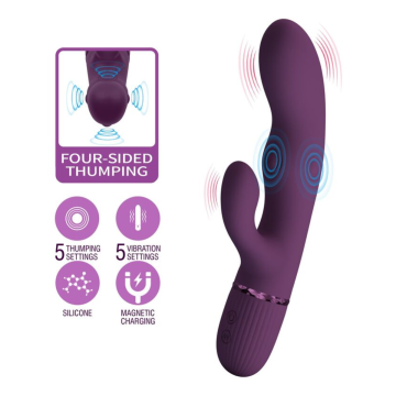 PRETTY LOVE - ZACH WIEDERAUFLADBARER HASE-VIBRATOR MIT STOSSFUNKTIONEN UND 5+5 FUNKTIONEN