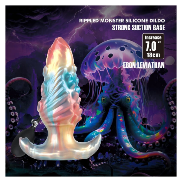 POWER MONSTERS - EBON LEVIATHAN TRICOLOR INFLATABLE FANTASY ANAL PLUG 18 CM