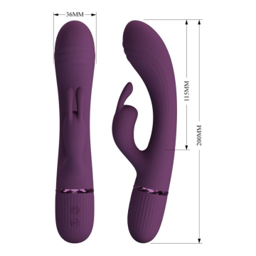 PRETTY LOVE - ROCCO RECHARGEABLE RABBIT VIBRATOR 10 FUNCTIONS PURPLE