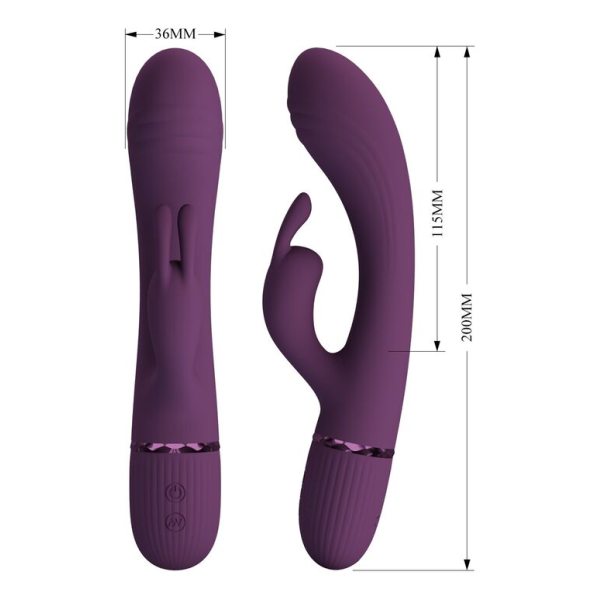 PRETTY LOVE - ROCCO RECHARGEABLE RABBIT VIBRATOR 10 FUNCTIONS PURPLE