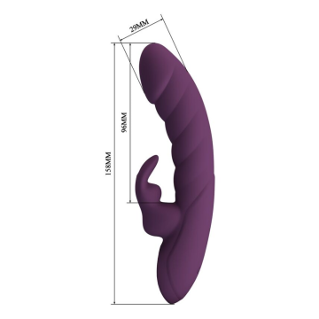 PRETTY LOVE - HARPER RECHARGEABLE RABBIT VIBRATOR 10 FUNCTIONS PURPLE