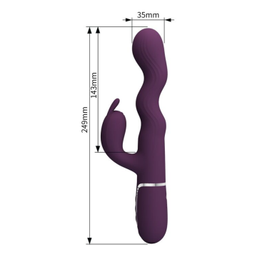 PRETTY LOVE - LOURSEN HASE-VIBRATOR MIT STOSSBEWEGUNG UND 7 VIBRATIONEN, USB-AUFLADBAR, LILA