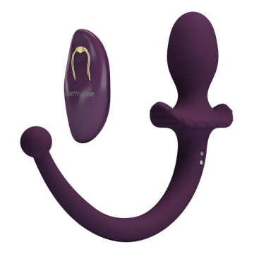 PRETTY LOVE - LIOEA VIBRATING ANAL PLUG WITH TAIL 12 FUNCTIONS PURPLE REMOTE CONTROL